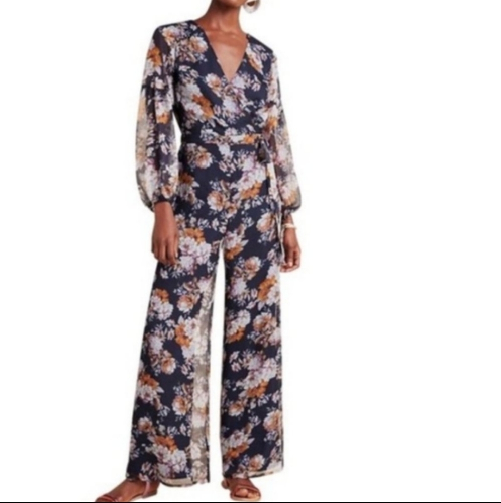 NWT Anthropologie floral chiffon jumper